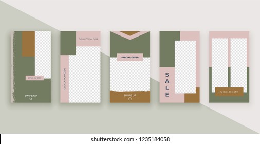 Fashion templates for stories. Modern covers design for social media, flyers, card.
