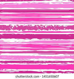 Fashion texture. Hand drawn pink girly stripe. Watercolor lines. Seamless pattern. Paint brush, strokes. Modern stylish design for cover, fabric, paper, packaging, wallpaper, background, template