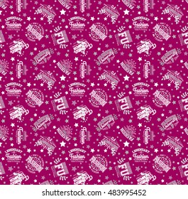 Fashion Theme Vector Seamless Pink Pattern Background