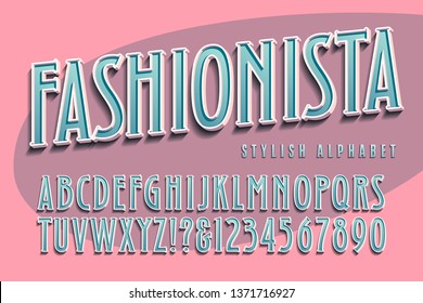 A fashion themed alphabet with a retro eighties or nineties flair