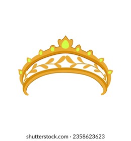 Mode tiara Cartoon. Logo Gold, Diamant Schönheit, silberner Prinz Mode tiara Schild. einzelne Vektorgrafik-Vektorgrafik