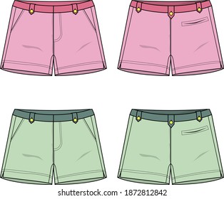 Fashion tops shorts for women vector template