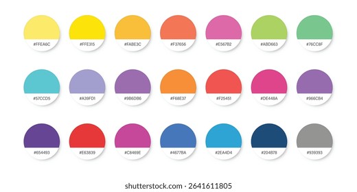Fashion trend bright colour palette icon in flat style. Catalog samples vector illustration on isolated background. Color catalog sign business concept.