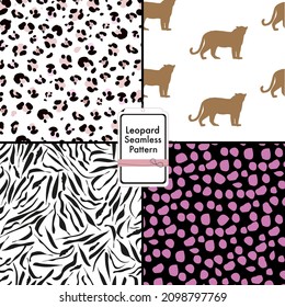 Fashion trends leopard seamless pattern for baby girl, shower party set pattern
