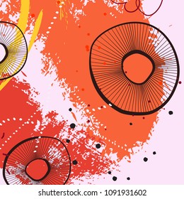 Fashion trendy pattern. Modern funny grunge texture allpaper. Random organic background. Expressive artwork with stylish pop graphics. Ethnic brush stroke