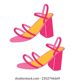 fashion trendy pink shoes in 2000 years style