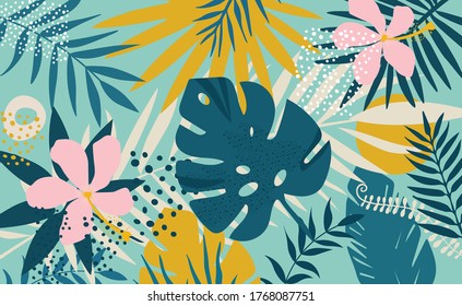 Fashion Tropical Pattern Background Vector
