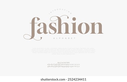 Tipografía de la moda de la belleza de la moda elegante minimalista serif italic Fuentes decorativas de la boda vintage logotipos retro. Logotipo de alfabeto de fuente de lujo mínimo. Ilustración vectorial