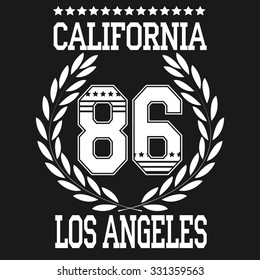 Fashion Typography Graphics. Los AngeleS Sport  T- shirt Design, vector