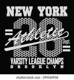 Fashion Typography Graphics. New York Sport T-shirt Design, vector illustration 