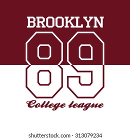 Fashion Typography Graphics. New York Sport Brooklyn team T-shirt Design, vector