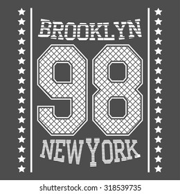 Fashion Typography Graphics. New York Sport Brooklyn team T-shirt Design, vector