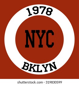 Fashion Typography Graphics. New York Sport Brooklyn team T-shirt Design, vector