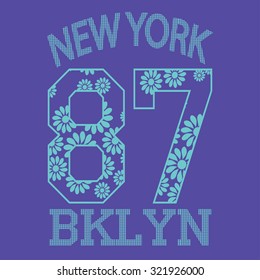Fashion Typography Graphics. New York Sport  Texture T-shirt Design, vector illustration