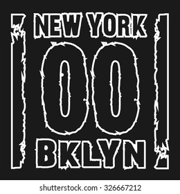Fashion Typography Graphics. New York Sport Brooklyn team T- shirt Design, vector