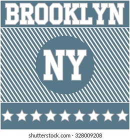 Fashion Typography Graphics. New York Brooklyn Sport  T- shirt Design, vector