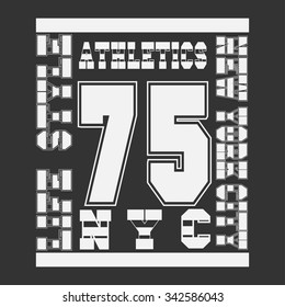 Fashion Typography Graphics. New York Sport  T- shirt Design, vector