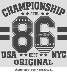 Fashion Typography Graphics. New York Sport  T-shirt Design, vector