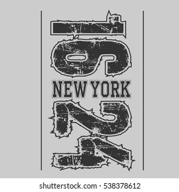 Fashion Typography Graphics. New York Sport  T-shirt Design, vector