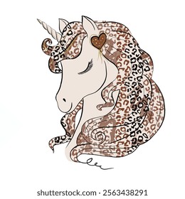 fashion unicorn pattern design. girl clothes pattern design, leopard and more