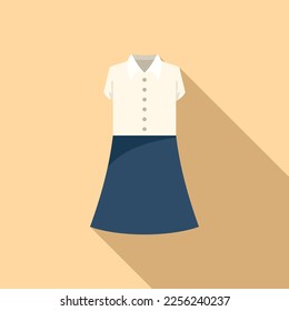 Fashion uniform icon flat vector. College dress. Education code