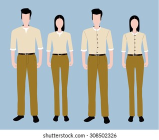 Fashion uniform set. 