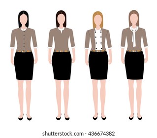 Fashion uniform set. Black tone.