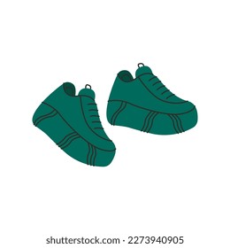 Fashion unisex sneakers. Stylish sport shoes, cartoon basic apparel, casual footwear wardrobe. Vector flat illustration