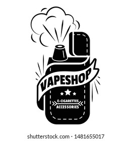 Fashion vape shop logo. Simple illustration of fashion vape shop vector logo for web design isolated on white background