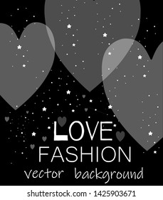 Fashion vector background with beautiful hearts