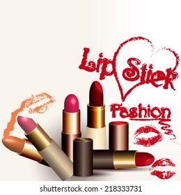Fashion vector background with makeup accessories
