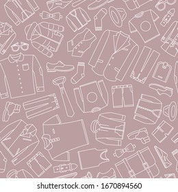 Fashion - Vector background (seamless pattern) of men's clothing for graphic design