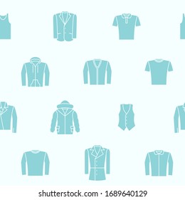 Fashion - Vector background (seamless pattern) of silhouettes men's clothing for graphic design