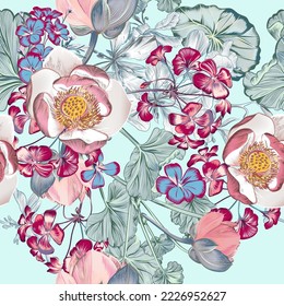 Fashion vector beautiful pattern with flowers