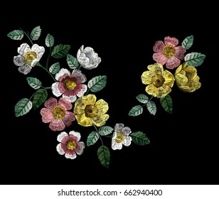 Fashion Vector Embroidery With Flowers