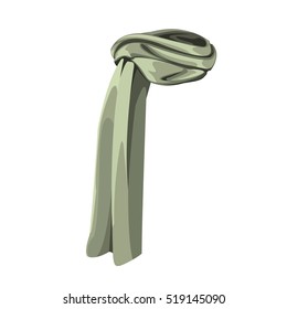 fashion vector. Flat scarf design stylized and beautiful, illustration scarf color gray.