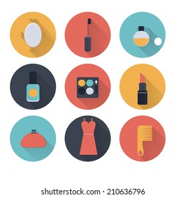 Fashion vector icons for woman 