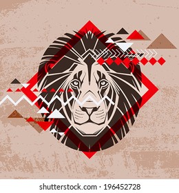 Fashion vector illustration of a lion's head