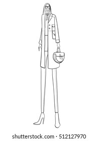 Fashion vector illustration , model posing