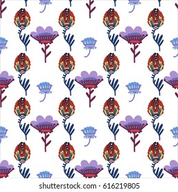 Fashion vector illustration, pattern, flowers