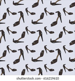 Fashion vector illustration, pattern, shoes