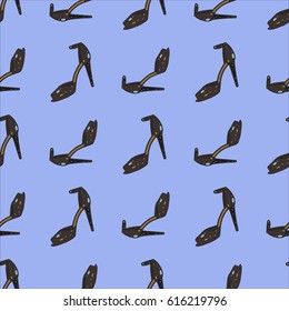 Fashion vector illustration, pattern, shoes