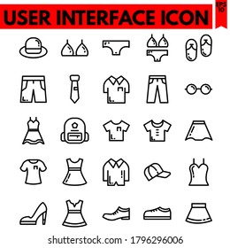 fashion vector line icons set