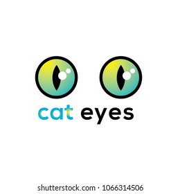 Fashion vector logo. Cat eyes emblem. Cat logo