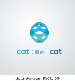 Fashion vector logo. Cat eyes emblem. Cat logo