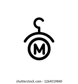 Fashion Vector Logo. Clothes Hanger Logo. Letter M Logo. Tailor Emblem. Wardrobe Icon