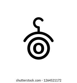 Fashion vector logo. Clothes hanger logo. Letter O logo. Tailor emblem. Wardrobe icon