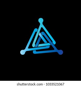 Fashion vector logo design. Geometric ornament. Business emblem. Design element for brand identity. Delta sign. Human resourses