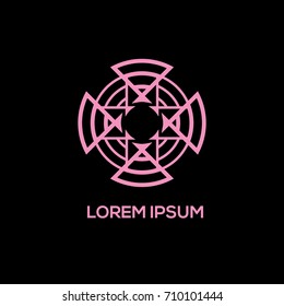 Fashion vector logo design. Geometric ornament