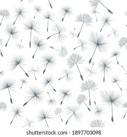 Fashion vector pattern with dandelions seeds